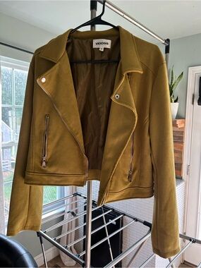 Vigoss Olive Moto Jacket with Silver Hardware